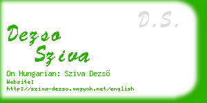 dezso sziva business card