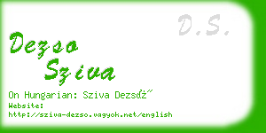 dezso sziva business card